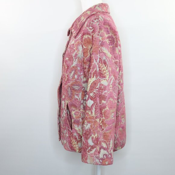 J Jill Mauve Pink Floral Tapestry Blazer Jacket - Picture 7 of 12